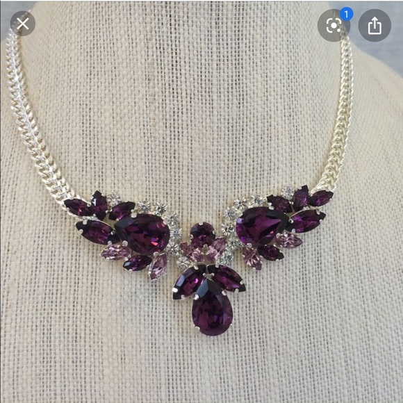Swarovski Purple Crystal earrings and necklace set